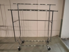 DOUBLE SALESMAN RACK HEAVY DUTY ROUND FOLDING ADJUSTS 48'' TO 60''