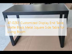 AT-0263 Customized Display  End Table, Matte Black Metal Square Side Table for Living Room 