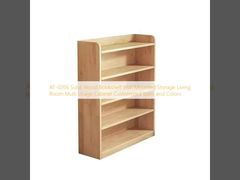 AT-0266 Solid Wood Bookshelf Wall Mounted Storage Living Room Multi Usage Cabinet Customized Sizes and Colors