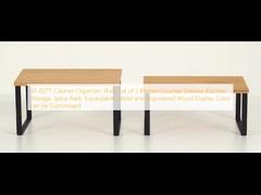 AT-0277 Cabinet Organizer Shelf, Set of 2 Kitchen Counter Shelves, Kitchen Storage, Spice Rack, Expandable, Metal and Engineered Wood Display, Color can be Customized